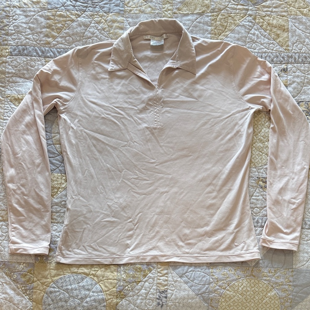 Nike Golf Dri-Fit Women’s Pink/Cream Long Sleeve Shirt final price